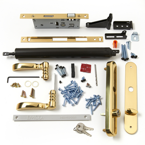 Mortised Brass Handle and Black Closer Kit - 42157