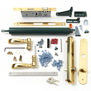 Mortised Brass Handle & Forest Green Closer Kit - 41589