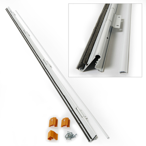 Laminated Safety Glass z-bar hinge rail in white