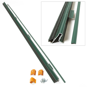 Laminated Safety Glass z-bar hinge rail in forest green