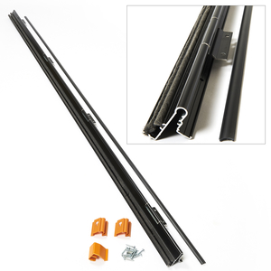 Laminated Safety Glass z-bar hinge rail in black