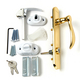 Surface Mount, Storm Door Brass-White Handle - 36863