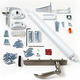 Nickel Lever and White Interior Handle and Closer Nickel Lever and White Interior Handle and Closer