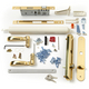 Mortised Brass Handle and Almond Closer Kit - 41587 Mortised Brass Handle and Almond Closer Kit - 41587