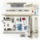 Mortised Nickel Handle and Almond Closer Kit - 41592 Mortised Nickel Handle and Almond Closer Kit - 41592