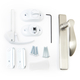 Nickel Surface Mount Handle, white interior for Wood Core Storm Doors Nickel Surface Mount Handle, white interior for Wood Core Storm Doors