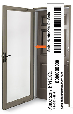 Enter your Andersen or Emco storm door serial number to shop for replacements parts for your Andersen or Emco storm door.